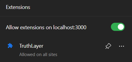 TruthLayer extension icon in Chrome toolbar
